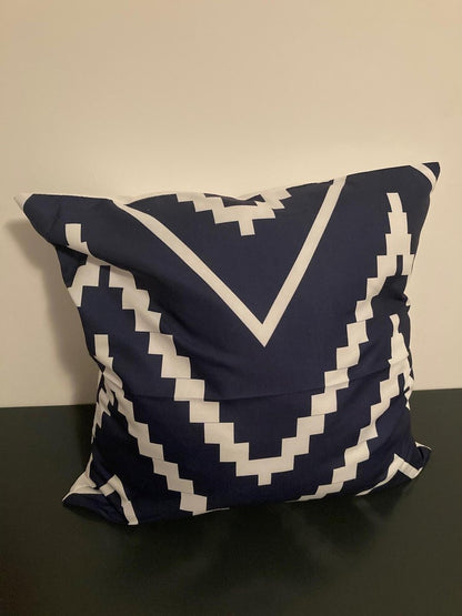 Kussenhoes Dark Blue-White - Donkerblauw-Wit