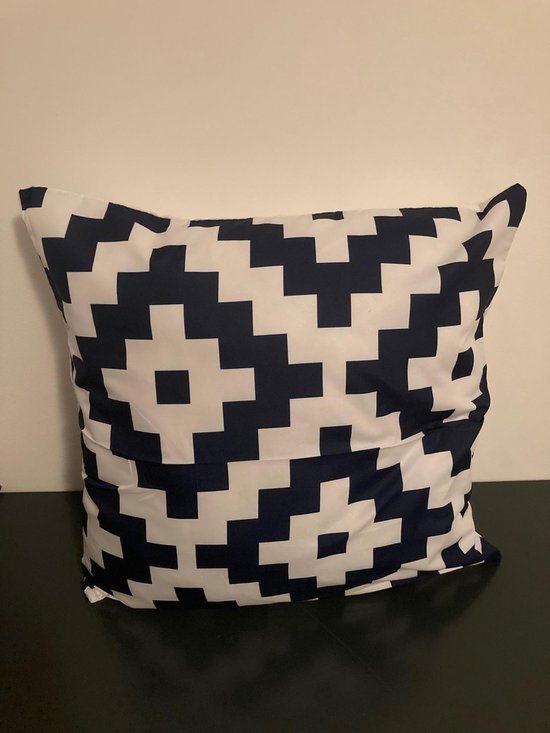 Kussenhoes Dark Blue-White - Donkerblauw-Wit