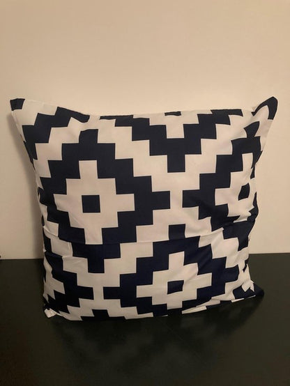 Kussenhoes Dark Blue-White - Donkerblauw-Wit