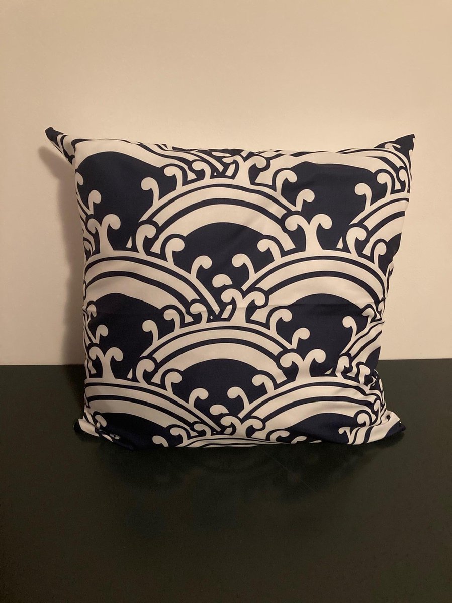 Kussenhoes Dark Blue-White - Donkerblauw-Wit