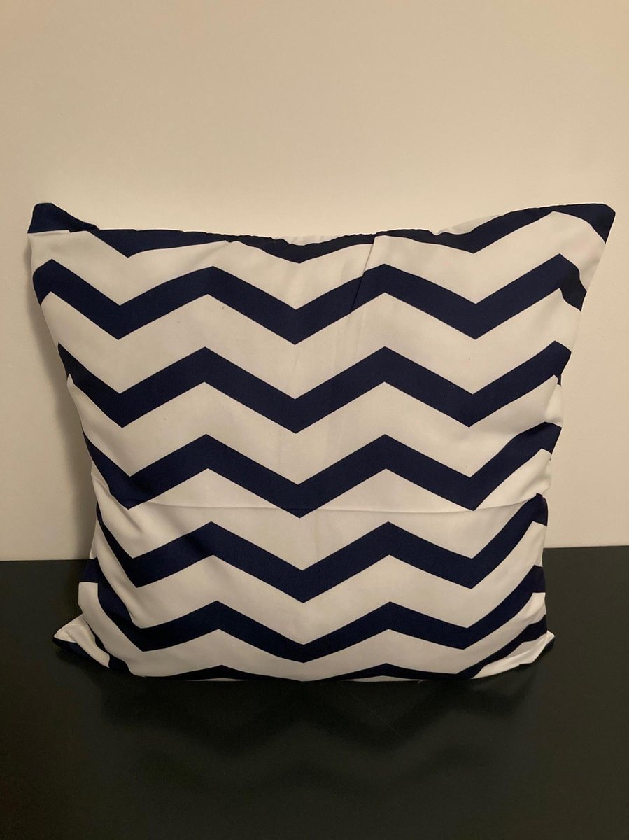 Kussenhoes Dark Blue-White - Donkerblauw-Wit