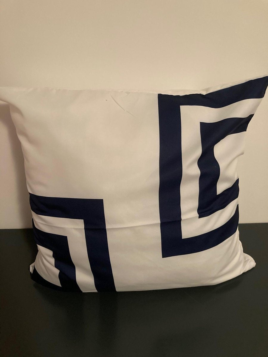 Kussenhoes Dark Blue-White - Donkerblauw-Wit