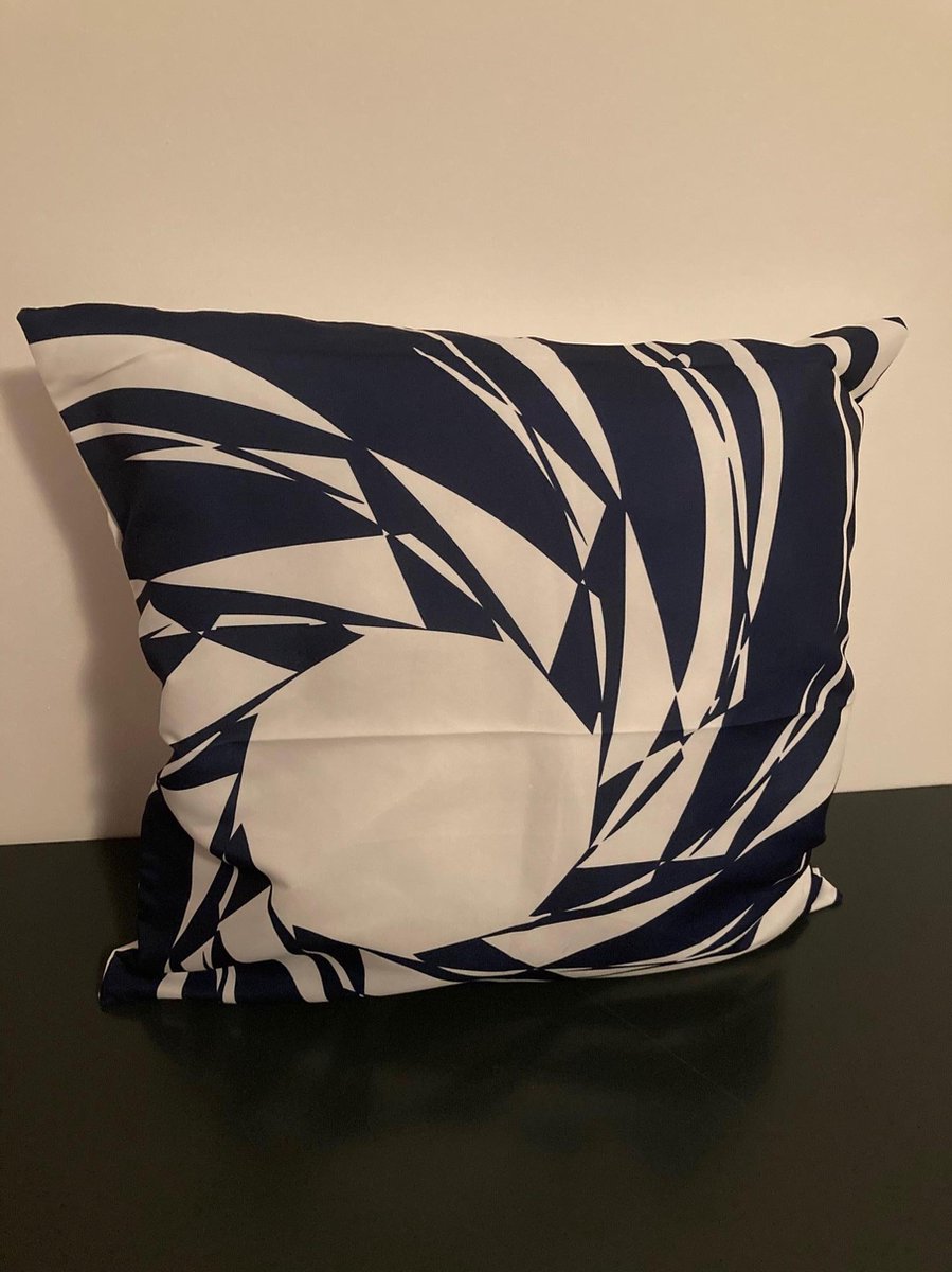 Kussenhoes Dark Blue-White - Donkerblauw-Wit