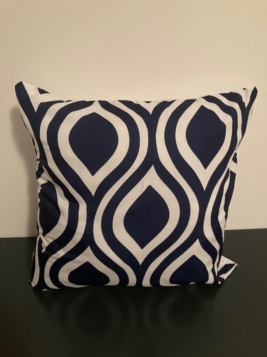 Kussenhoes Dark Blue-White - Donkerblauw-Wit
