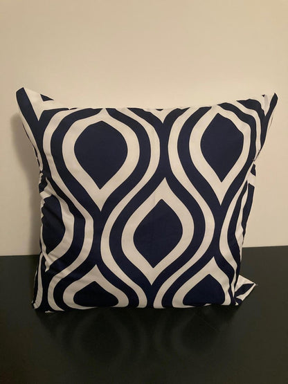 Kussenhoes Dark Blue-White - Donkerblauw-Wit