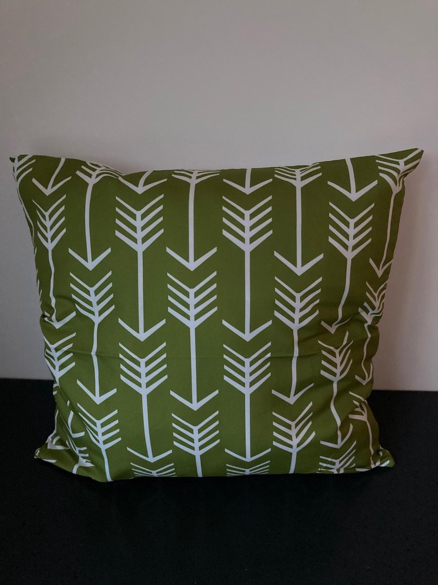 Kussenhoes Army green-White - Legergroen-Wit