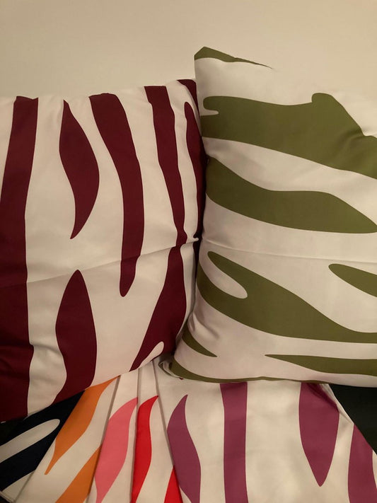 Kussenhoes Army green-White - Legergroen-Wit