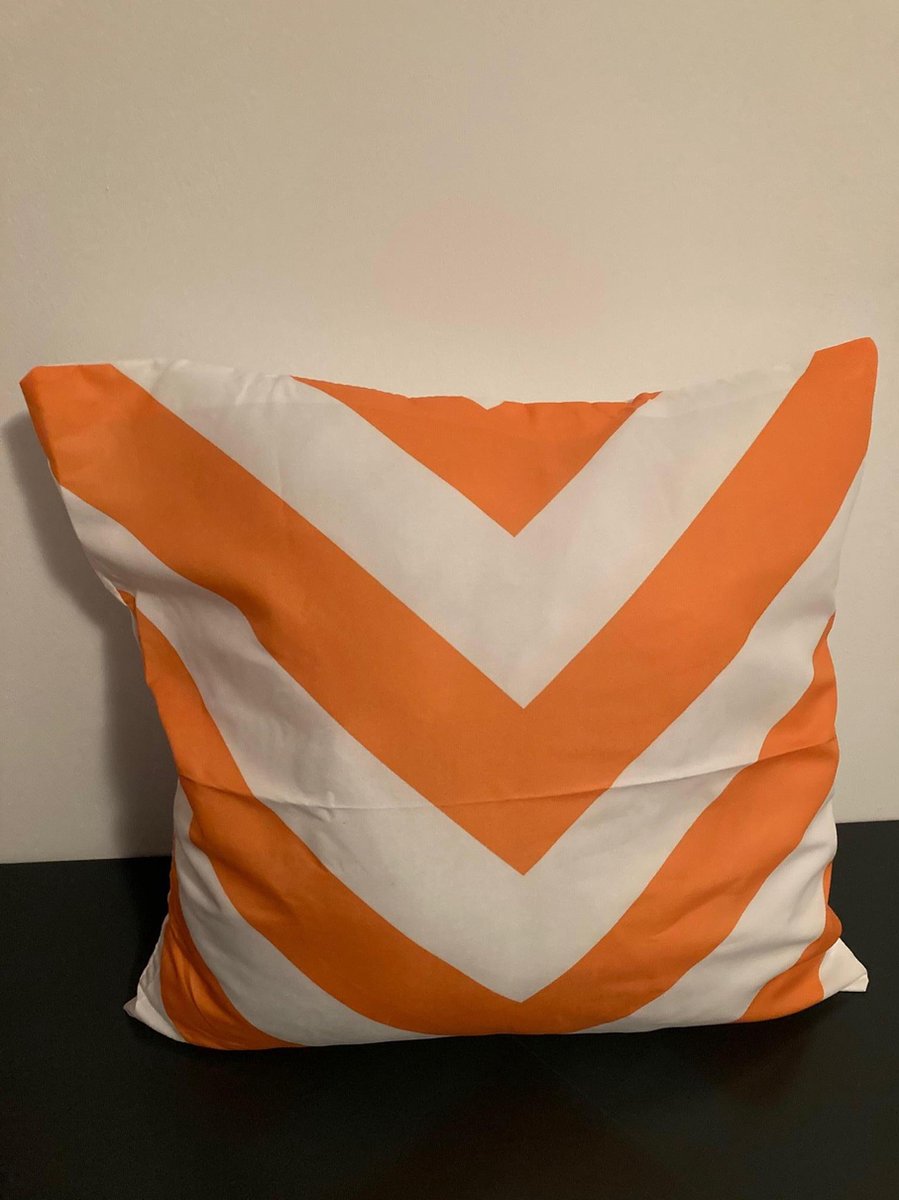 Kussenhoes Orange-White - Oranje-Wit