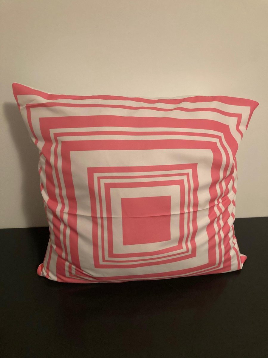 Kussenhoes Pink-White - Roze-Wit