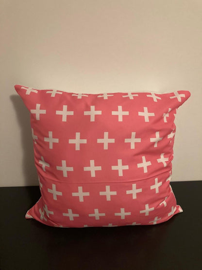 Kussenhoes Pink-White - Roze-Wit