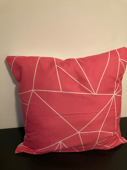 Kussenhoes Pink-White - Roze-Wit