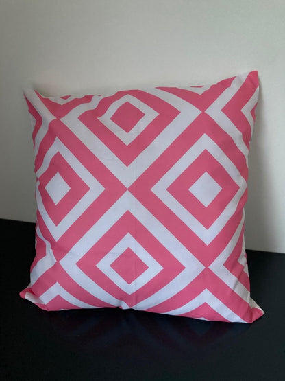 Kussenhoes Pink-White - Roze-Wit