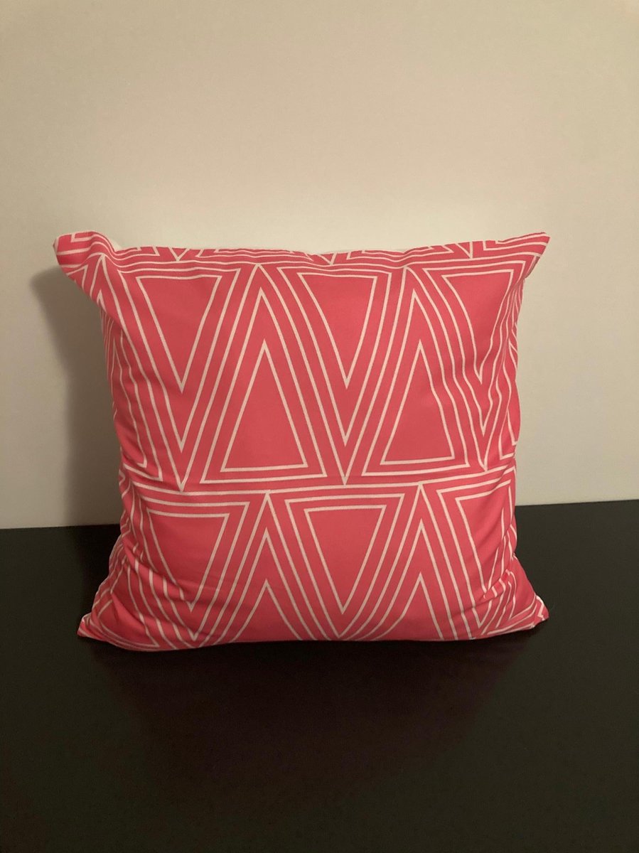 Kussenhoes Pink-White - Roze-Wit