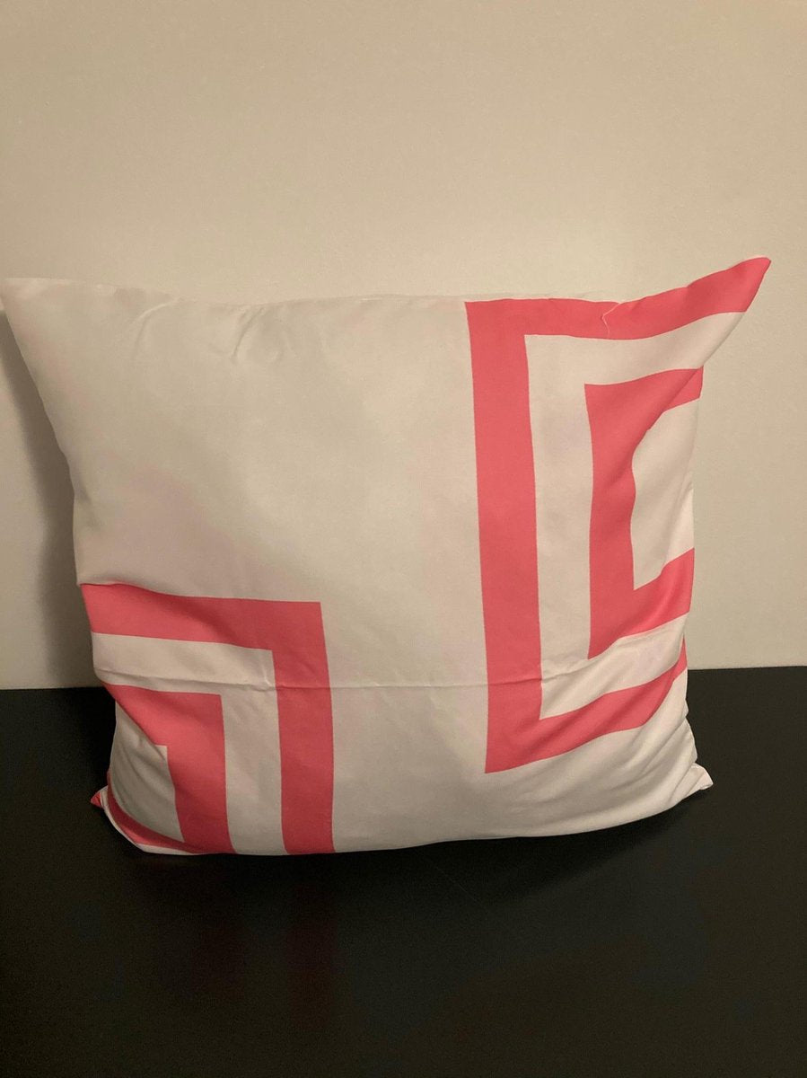 Kussenhoes Pink-White - Roze-Wit