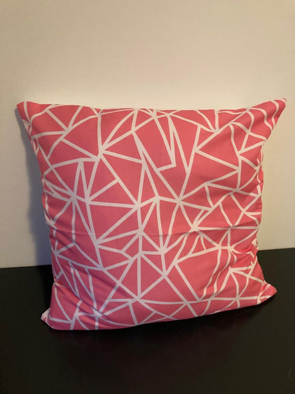 Kussenhoes Pink-White - Roze-Wit