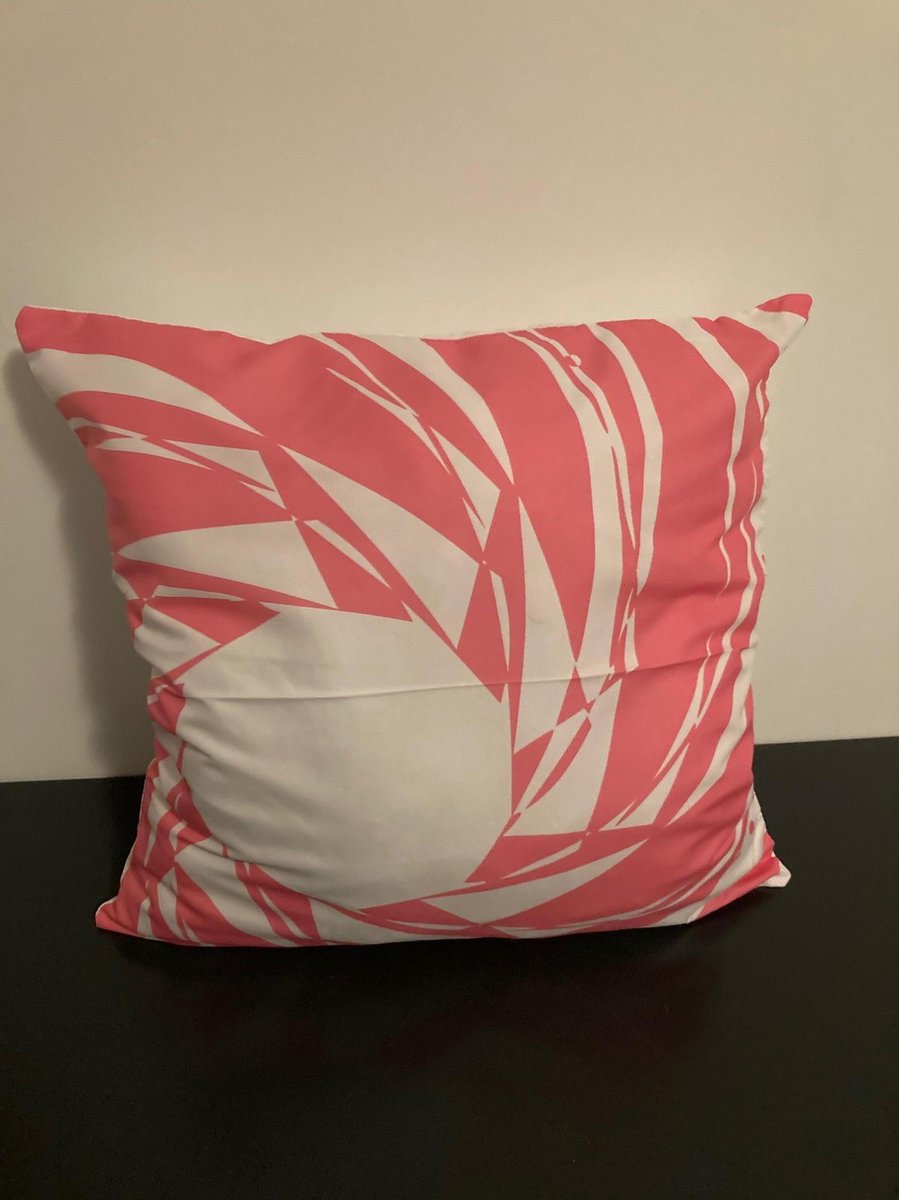 Kussenhoes Pink-White - Roze-Wit