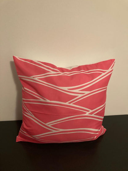 Kussenhoes Pink-White - Roze-Wit