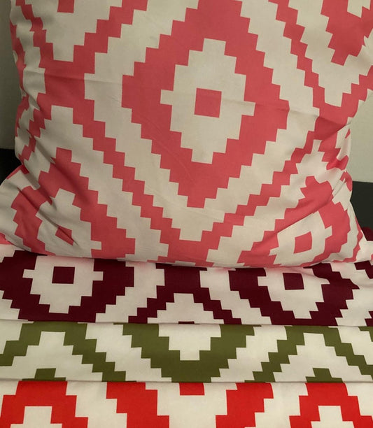 Kussenhoes Pink-White - Roze-Wit