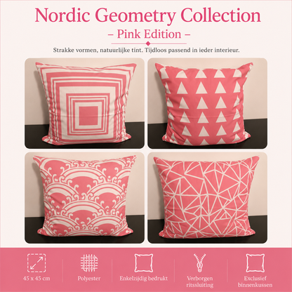 Nordic Geometry Collection – Pink Edition | Kussenhoezenwinkel