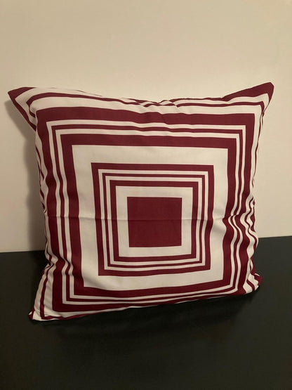 Kussenhoes Wine red-White - Wijnrood-Wit