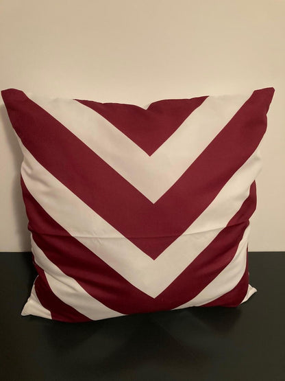 Kussenhoes Wine red-White - Wijnrood-Wit