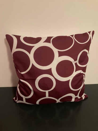 Kussenhoes Wine red-White - Wijnrood-Wit