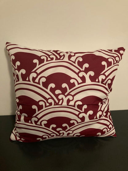 Kussenhoes Wine red-White - Wijnrood-Wit