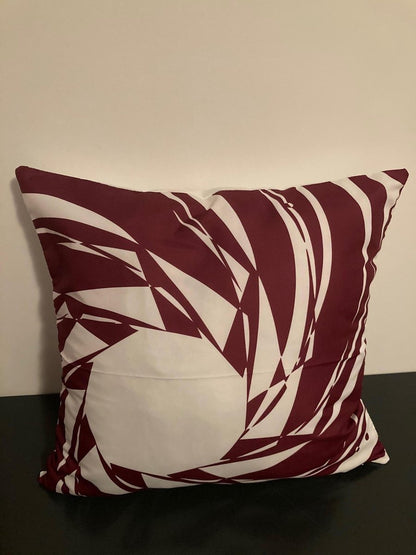 Kussenhoes Wine red-White - Wijnrood-Wit