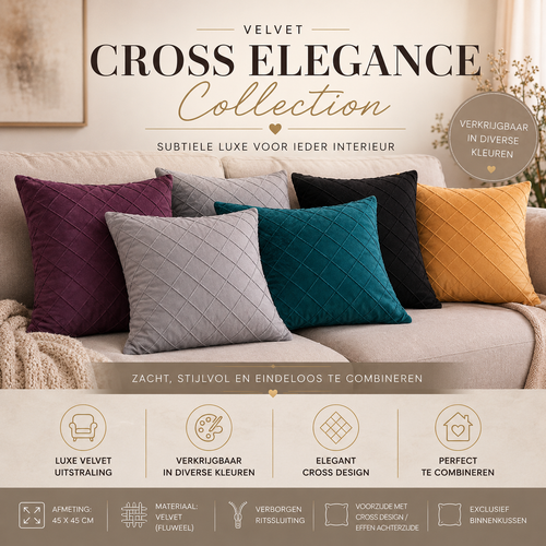 Velvet Cross Elegance Collection | Kussenhoezenwinkel