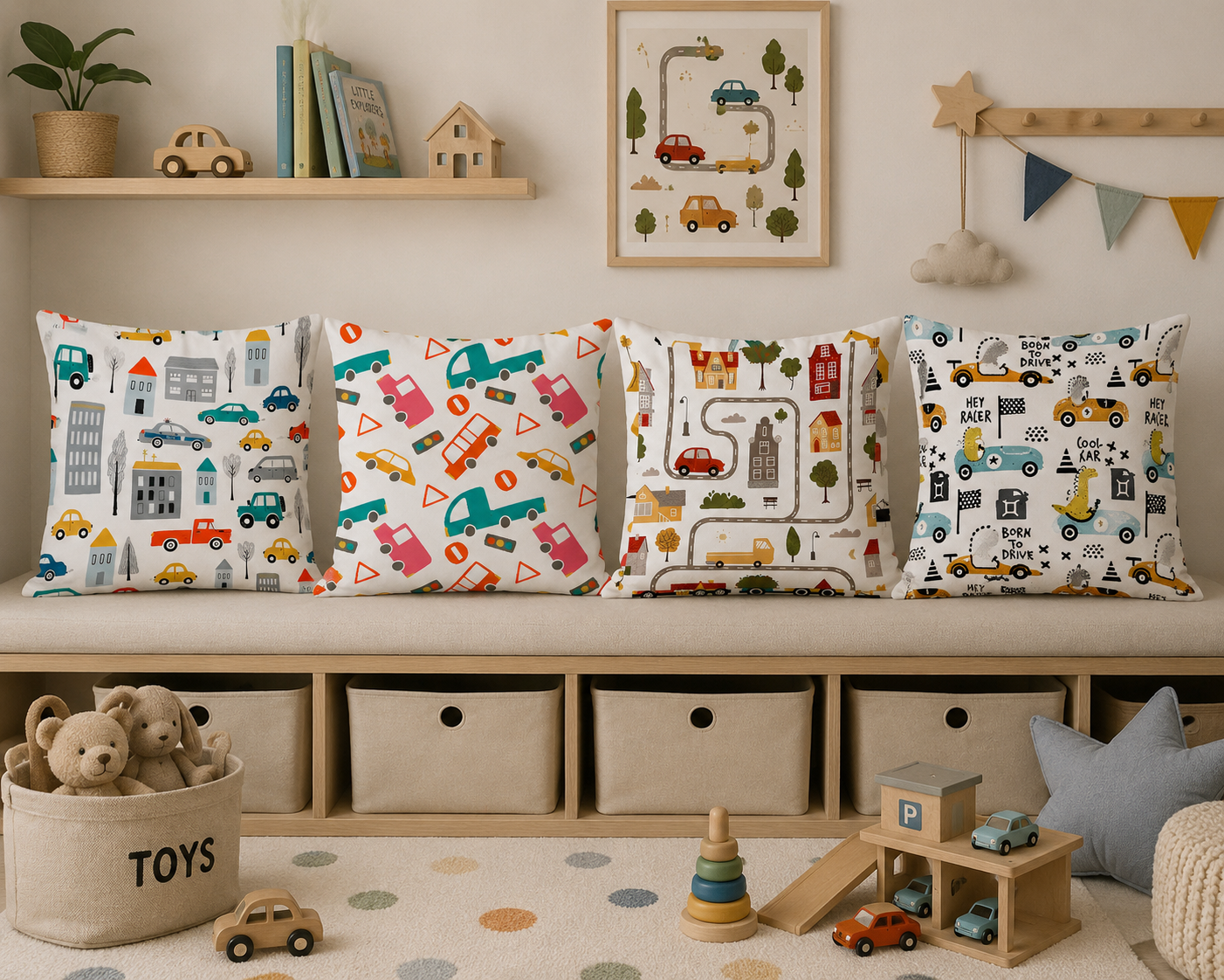 Kussenhoes Voertuigen Auto 45x45 cm Velvet | Kussenhoezenwinkel