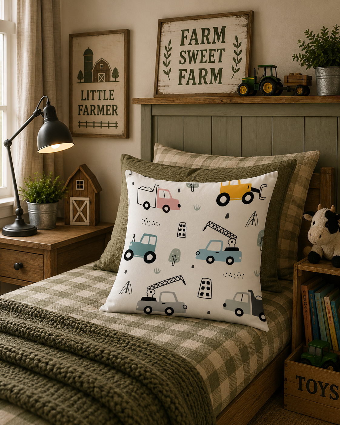 Kussenhoes Voertuigen Tractor 45x45 cm Velvet | Kussenhoezenwinkel