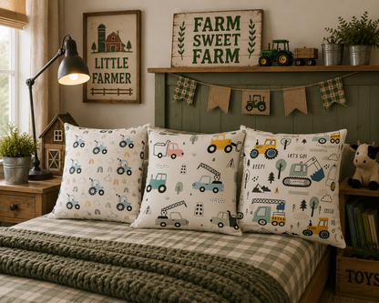 Kussenhoes Voertuigen Tractor 45x45 cm Velvet | Kussenhoezenwinkel