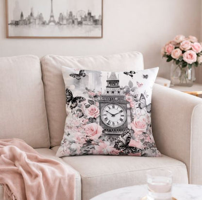 Kussenhoes wereld monument met bloemen