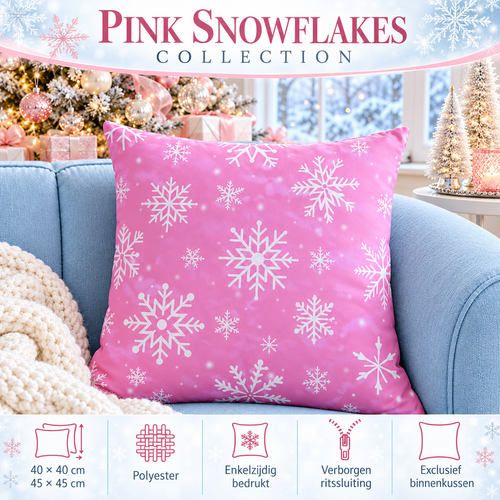 Pink Snowflakes Collection | Kussenhoezenwinkel